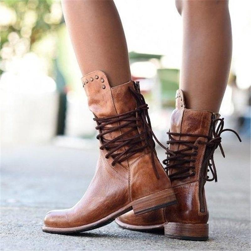 Leather Boots With Laces