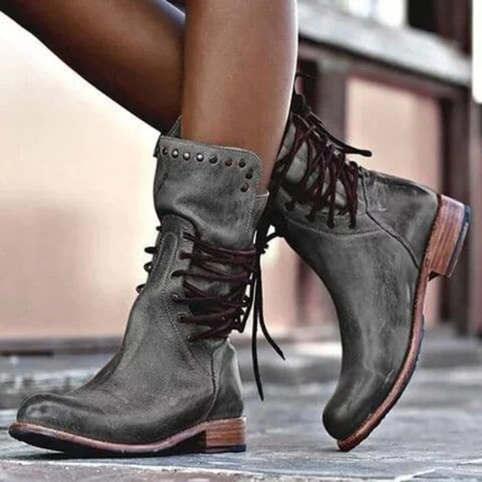 Leather Boots With Laces