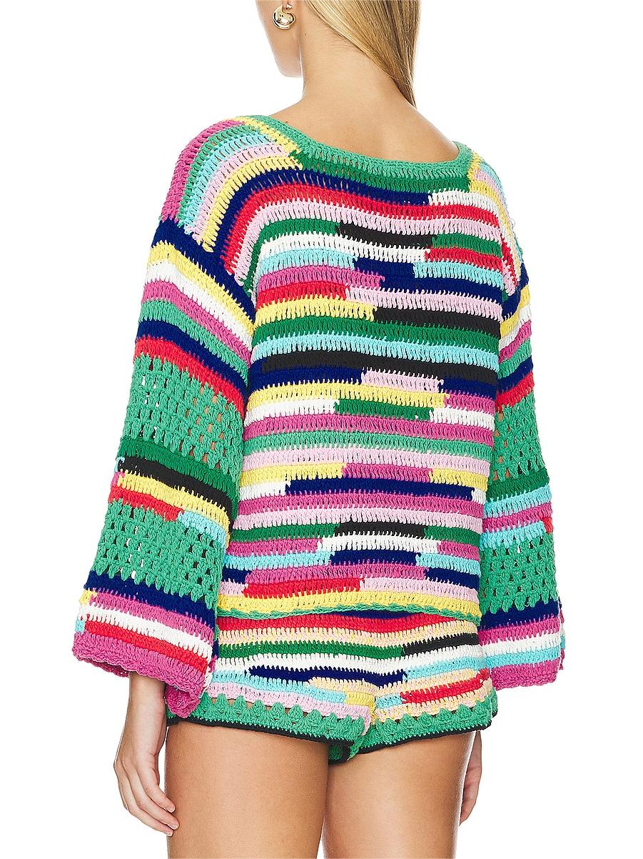 Colourful crochet knitted top