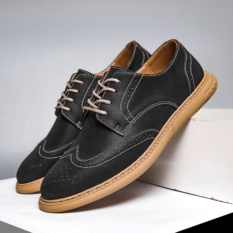 Gentlemen's Choice Breathable Split Leather Shoes